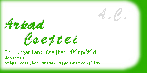 arpad csejtei business card